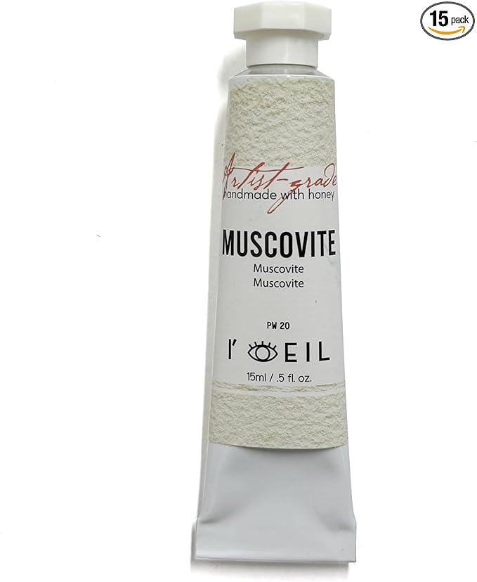 L'oeil (Genuine Minerals) Professional Artist Grade Extra Fine Handmade Watercolor 15ml Paint Tube, 5 Fl Oz, Natural Granulation, Rich Colour Luminosity, Lightfast Non-fading, Archival Quality (Muscovite)