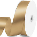 1-1/2" x 100 Yards Satin Ribbon - Wide Silk Champagne Gold Ribbon with Spool - Ideal for Gift Wrapping, Floral Bouquets, Crafts, Wedding Party Decorations, Christmas and Sewing Projects