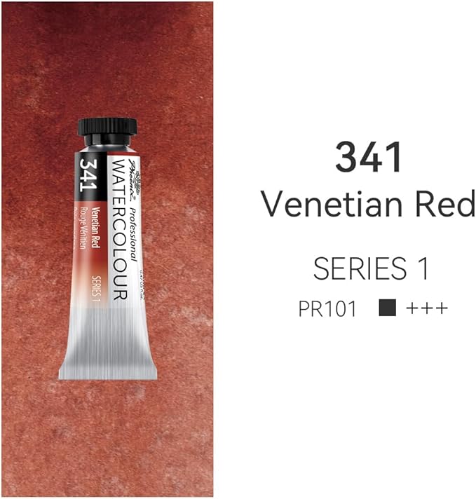 PHOENIX Professional Watercolor Paint Single Tube - 0.47 Fl Oz / 14ml - Venetian Red