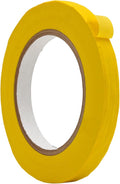 WOD MTC5 Colored Masking Tape, Yellow, 1/2 inch x 60 yds. Colorful Teacher Painters Tape for Fun DIY Art & Crafts, Lab Labeling, Writable & Classroom Decorations