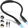 LUXJET Book Light for Reading and Crocheting Rechargeable Neck Light for Knitting and Repairing, Eye-Friendly Neck Reading Light with 3 Colours and Dimmable Brightness