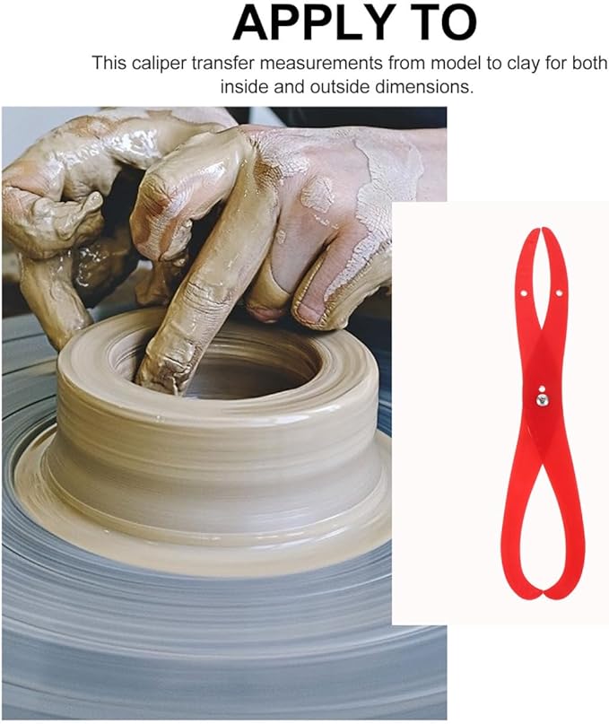 POPETPOP Clay Sculpture Measuring Tool- 6 Inch Red Clay Sculpture Plastic Tool Pottery Clay Tool Bent Leg Ceramic Carving Tool for Pottery Gauge Shaping and Carving