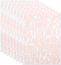 1.5 Inch Letter Stickers, 544 Pieces Alphabet Number Symbol Stickers for Scrapbooking, Sign, Water Bottle, Self-Adhesive Vinyl Letter Sticker Decals for Arts&Crafts - 8 Sheets,Pink