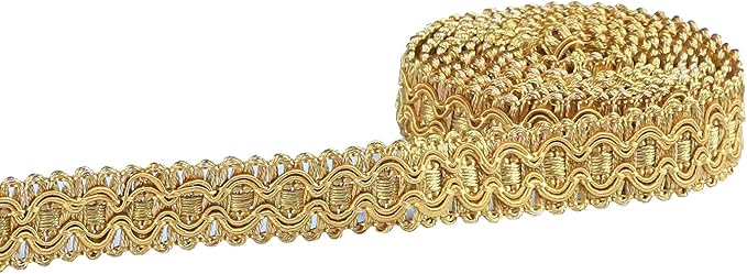 Gimp Braid Trim, 0.7 Inch / 10M(10.9 Yards) Fabric Trim, Upholstery Trim for Sewing Polyester Hand DIY Crafts Costume Home Decorative