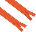 ANPURZII 2PCS #3 28 Inch Vermilion Orange Invisible Zippers for Sewing Skirts, Nylon Coil Bulk Zippers for Pocket, Pillow(Vermilion Orange 28" 2PCS)