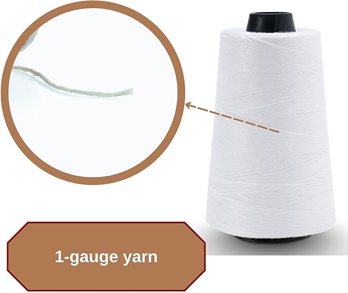 2200 ft Roll Thread Cones for Heavy Duty Bag Sewing Closer - Portable Electric Bag Sewing Machines Compatible High Strength Single-Ply Thread Set - Nylon, Bracelet Making, Burlap, Bag Closing
