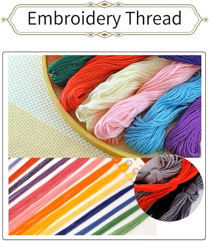 Threadhaven Counted Cross-Stitch Kit 14CT Aida Fabric with Threads, Needles & Guide | Animal Sewing Pattern Embroidery Kit for Adults | Premium DIY Craft Kit- The Cat in The Window 14.9''×20.4''