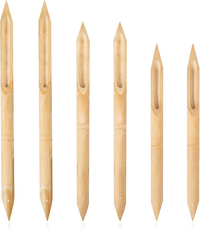 Tenare 6 Pcs Bamboo Reed Pens Double Head Pottery Supplies Wooden Pens Polymer Clay Tools Pottery Ceramic Shaping Tools for DIY Ceramics Clay Sculpture, Small, Medium, Large