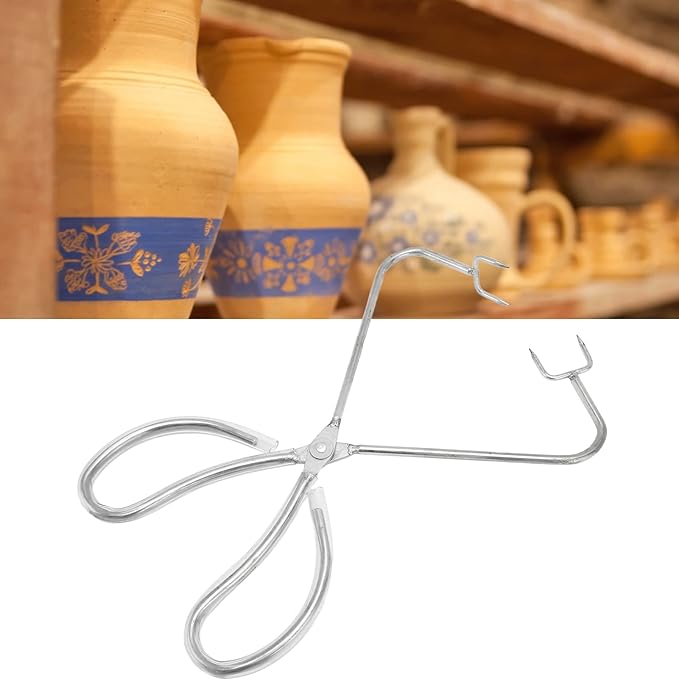 Stainless Steel Dipping Tong Pottery Tool, Clay Sculpture Dipping Tong Pottery Tool Kiln Furniture for Pottery Artists, Ceramic Polymer Clay Glaze Dipping Tongs Glazing Tools