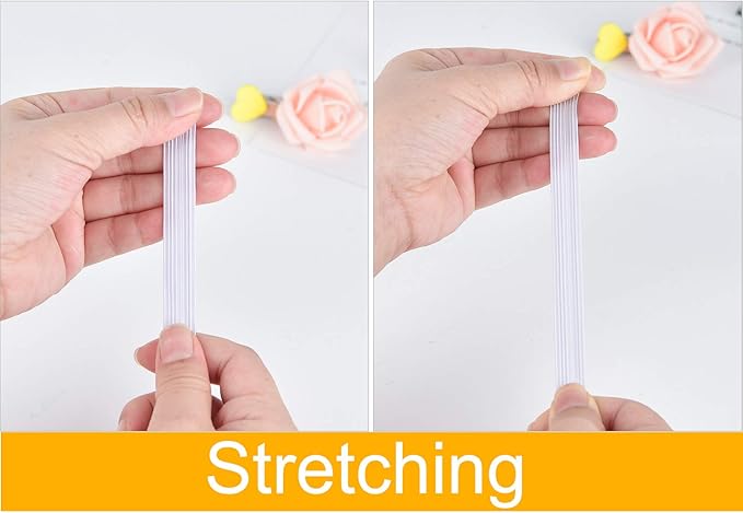 Coopay 45 Yards Length 1/2" Width Elastic Bands Flat Elastic Cord Rope Heavy Stretch Spool Knit for Sewing DIY Projects, Arts & Crafts (White, 1/2 Inch)