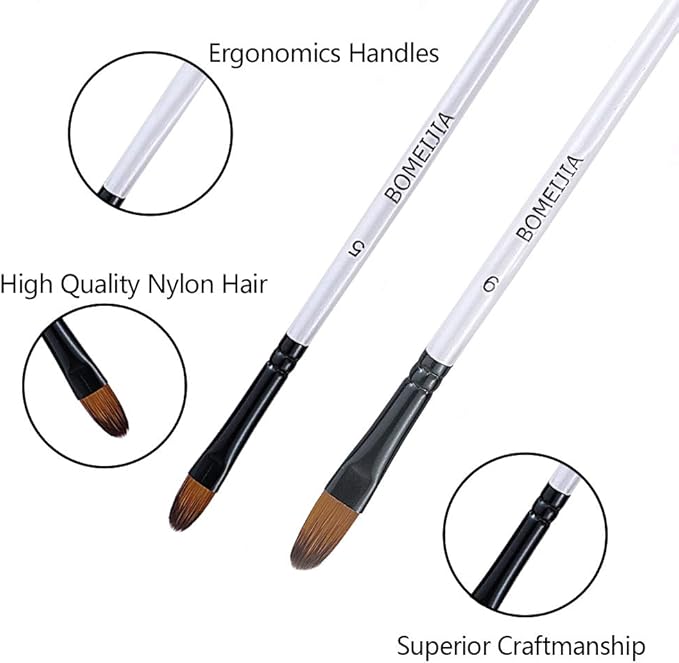 Filbert Paint Brushes Set, 12 PCS Artist Brush for Acrylic Oil Watercolor Gouache Artist Professional Painting Kits with Synthetic Nylon Tips