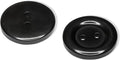 100 Pcs 30L Black Sewing Buttons 3/4" (19 mm) Round Flat Glossy 2-Hole 30L Large Plastic Buttons Polished Uniform Bulk Buttons for Sewing Workwear School Chef Aprons Pants Jacket Bags Craft DIY
