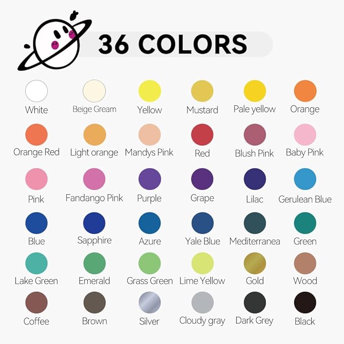 TRANSON 36 Colors Bold and Brush Dual-tip Acrylic Paint Marker Pen Set for Canvas Rock Wood Leather Ceramic DIY Painting