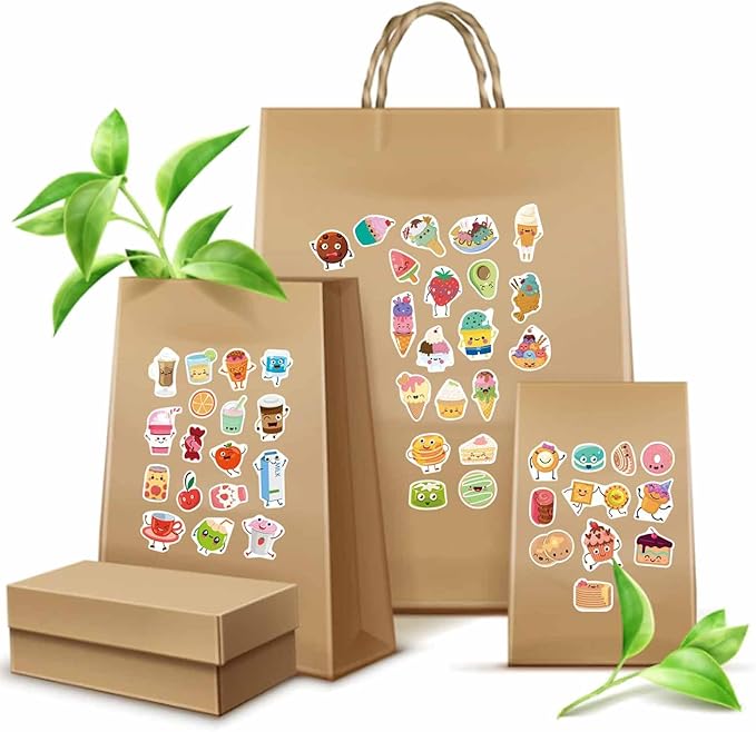 DUJAA 363PCS Cute Food Theme Stickers, Including Pizza, Bacon, Eggs, Hot Dogs, Buns, Fries, Burgers, Ice Cream, Cake, Reward Stickers for Classroom, Teacher, Parents