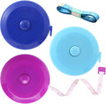 Measuring Tape Retractable, 60 Inch Soft Fabric Tape Measure for Body, Push Button Sewing Measurement Tape for Cloth Waist(3 Pack/Blue Purple Sky Blue)