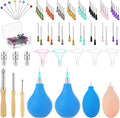 Jupwalz 151 Pcs Pottery Tools Supplies Ceramic Precision Applicator, 3 Ounce Slip Trailer Bottle and 8 Sizes Precision Needle Tip for Pottery Ceramic Glaze, Clay Tools and Supplies Set