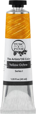 Tusc & Pine Artist Oil Paint - Yellow Ochre, 40 ml, Non-Yellowing, Rich & Creamy Consistency, Maximum Pigment Load, Small Batch Milled Oil Paints Made in the USA for Professional Artists