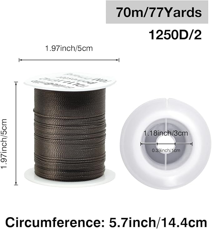 Extra Strong Upholstery Thread Repair Sewing Kit,Polyester Thread for Sewing with 7 Size Sewing Needles for Furniture,Leather&Canvas Stitching,70m/Spool (Coffee)