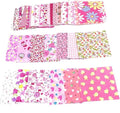 50Pcs 4" x 4" Cotton Craft Fabric Vintage Cotton Fabric Bundle Printed Floral Patchwork Plain Cloth Floral Precut Fabrics for DIY Art Sewing Quilting Scrapbooking (Pink)