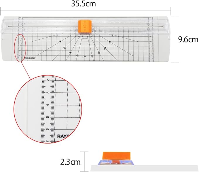 Rayson RC4000W-US Paper Cutter Trimmer, A4 Size (12 inch) Paper Cutter for Coupon, Craft Paper and Photos (White)