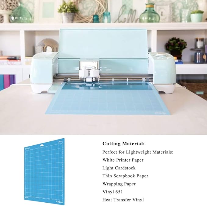 EVISWIY 12x12 Cutting Mats Compitable with Maker 3/Maker Explore Air 2/Air/One Variety 5Pack StandardGrip LightGrip StrongGrip FabricGrip Variety 5Pack Reusable Craft Cricket Mat Accessories