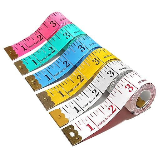 6 Pack Colorful Tape Measure Body Measuring Tape, Soft Fabric Measuring Tape for Sewing Cloth Measurement, 60 Inch Double Scale Tailor Ruler for Weight Loss (Multicolored)
