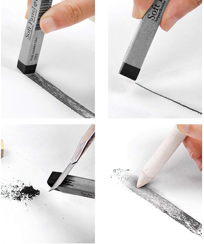 6 Pcs Soft Pastel Drawing Chalk Set Square Sketch Pastel Chalk Painting Sticks Drawing Sketching Pen Art Supplies Artists Beginners Non-Toxic Soft Pastel Stick Crayons for Teachers Professionals