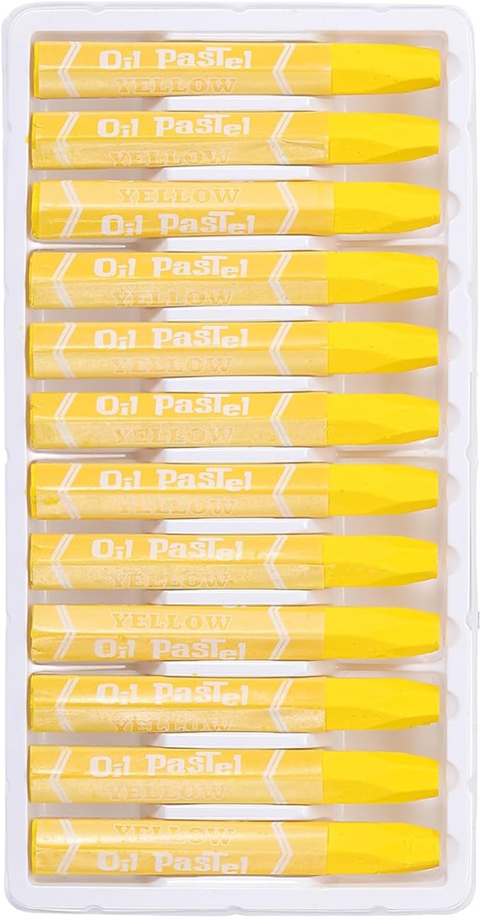 PATIKIL Yellow Oil Pastels, 48Pcs Soft Oil Crayons Pastels Stick Vibrant and Creamy Art Supplies Bulk for Artists Beginners Art Painting Drawing Blending Graffiti Gallery