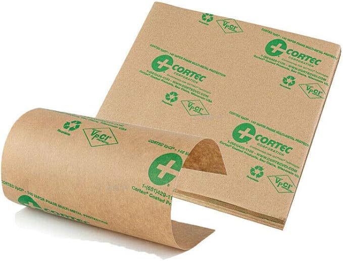Anti Rust VCI Paper Sheets - 6 by 6 inches - 35# Gauge - Cortec VpCI-146 Rust Inhibitor Kraft Paper for Metal Protection (Pack of 500)