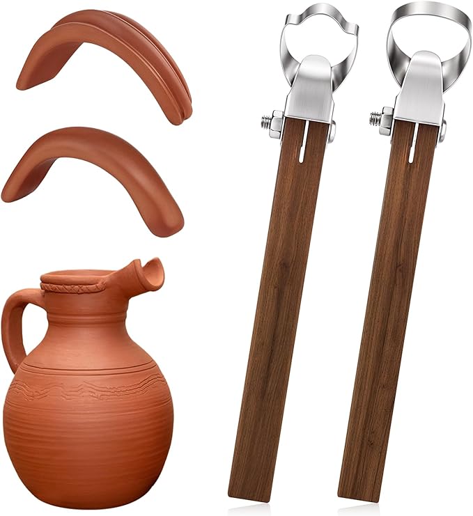 2PCS Sculpture Scraper Pottery Handle Making Tool Pottery Carving Tools Potterys Trimming Tools Polymer Clay Sculpting Tool for Ceramic Sculpture Craft Teacup Mug Cup Handle Making