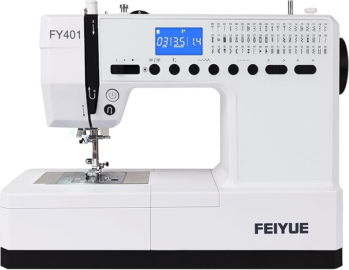 FEIYUE FY401 Electronic Sewing Machine, 60 Stitches, Digital LCD, Easy One-Touch Operation, Portable & Versatile for Beginners and Crafters, Home Sewing & DIY Projects