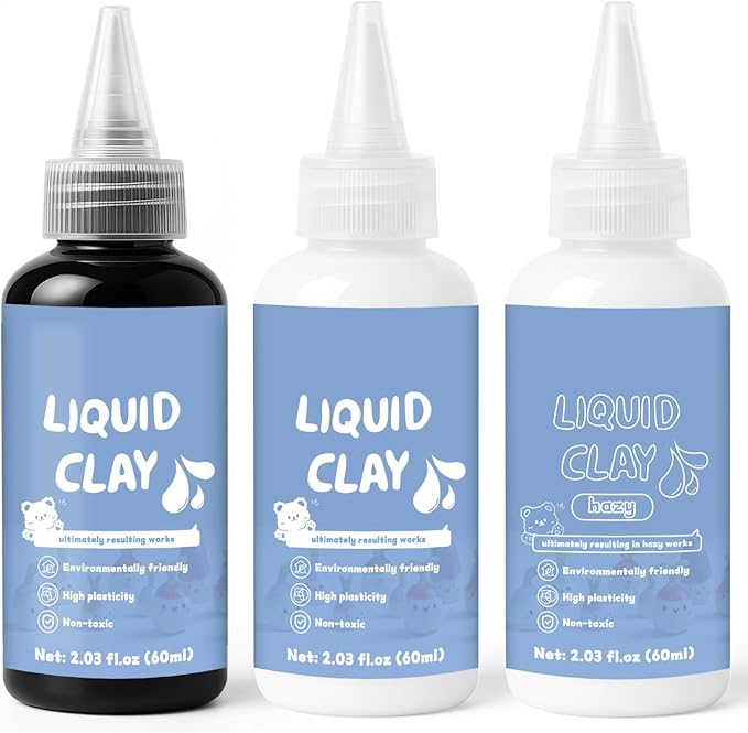 120ml Black,White&Clear Liquid Polymer Oven-Bake Clay, Baking Molding, Very for DIY Decorations, Jewelry, Toys, Household Items