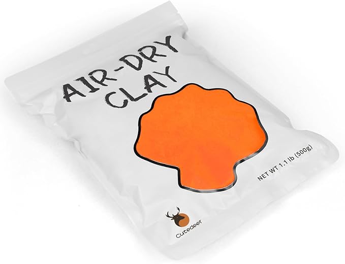 Cutedeer Orange Air Dry Clay, 1.1lb Foam Modeling Clay, Soft Squishy Molding for Kids Adults, Arts & Crafts Project Slime Supplies(1.1lb - 1 Pack, Orange)