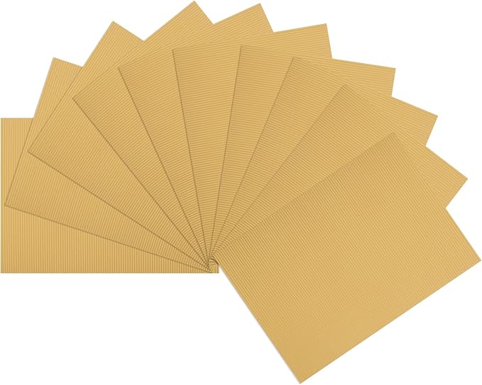 uxcell 10pcs Corrugated Cardboard Paper Sheets,Khaki,14 inch x 10inch,for Craft and DIY Projects