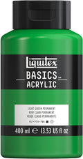 Liquitex BASICS Acrylic Paint, 400ml (13.5-oz) Bottle, Light Green Permanent
