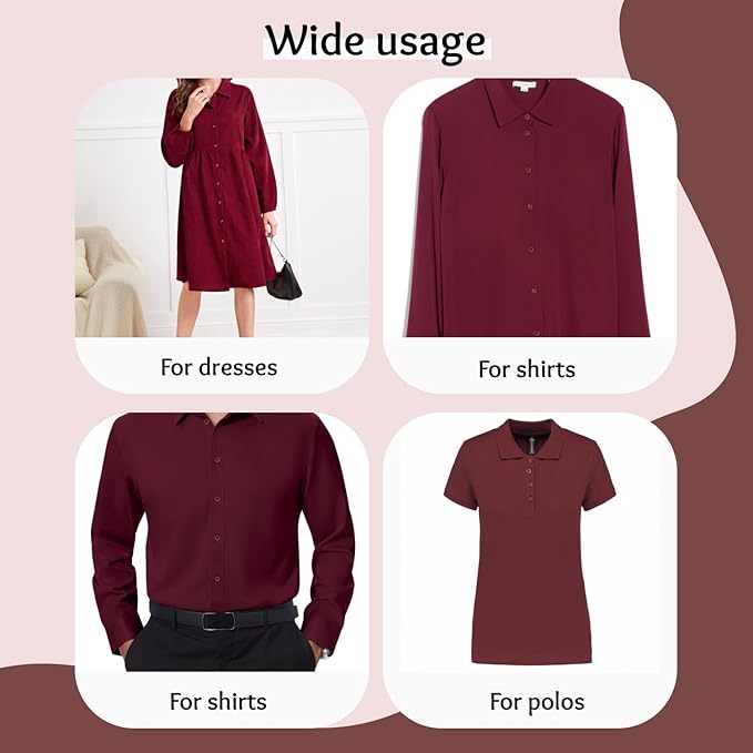 100 Pcs Wine Sewing Buttons 16L (10mm) 4 Hole Round 0.4 inch Button Plastic Red Brown Bulk Standard Shirt Front Ideal for Pants Blouse Shirt Dress Skirt Shorts Decorative DIY Arts