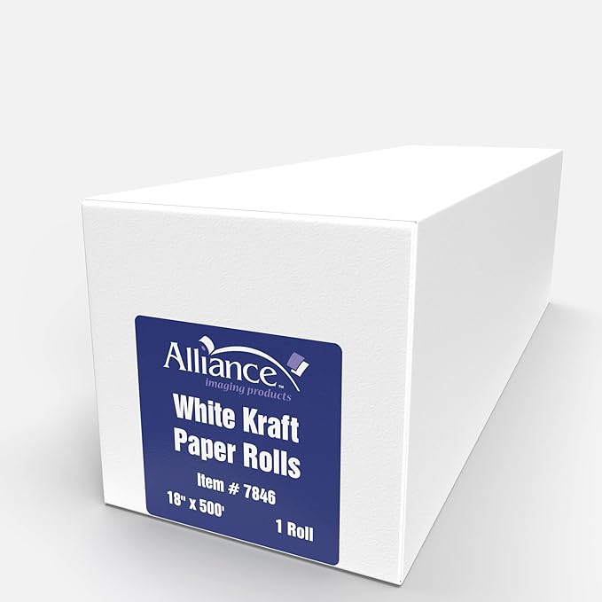 White Kraft Paper Roll for Arts and Crafts 18” x 500’ Ideal for Paints, Wall Art, Easel Paper, Bulletin Board Paper, Gift Wrapping and Kids Crafts - Made in USA