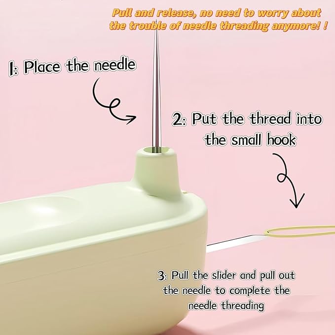 2 in 1 Needle Threader Seam Ripper: Upgraded Automatic Sewing Machine Opening Machine Quilting Supplies Sewing Kit Rapid Sewing Machine Circular Sewing Machine (Green)