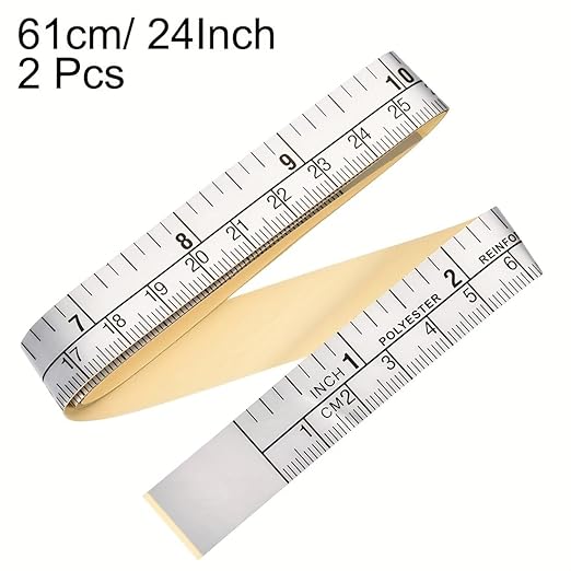 Self-Adhesive Measuring Tape, Peel and Stick Ruler, 24 Inch, 40 Inch, 60 Inch Metric Imperial Scale, Workbench Tool, Woodworking, Drafting Table, Table Saw, DIY Project, Durable Backing (24 inch)