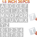 YEAJON 1.5 Inch Letter Stencils and Numbers, 36 Pcs Alphabet Art Craft Stencils, Reusable Plastic Templates for Wood, Wall, Fabric, Rock, Signage, DIY Art Projects