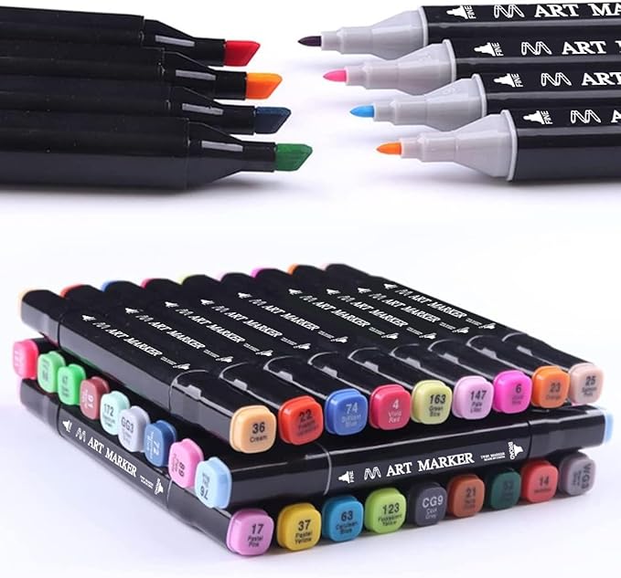 Tommax 120 Colors Dual Tip Alcohol Markers, Sketch Markers Set for Kids Adults Artists Painting, Coloring, Sketching, Multicolor