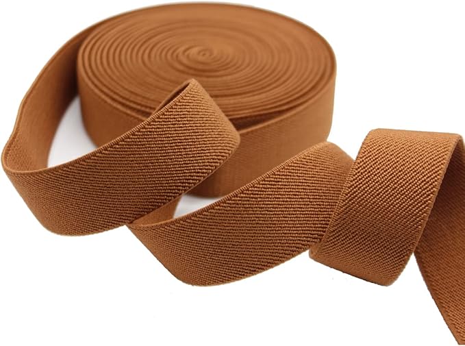 Sewing Elastic Band 1-Inch by 10-Yard Double-Side Twill Woven Elastic (Coffee, 10 Yard)