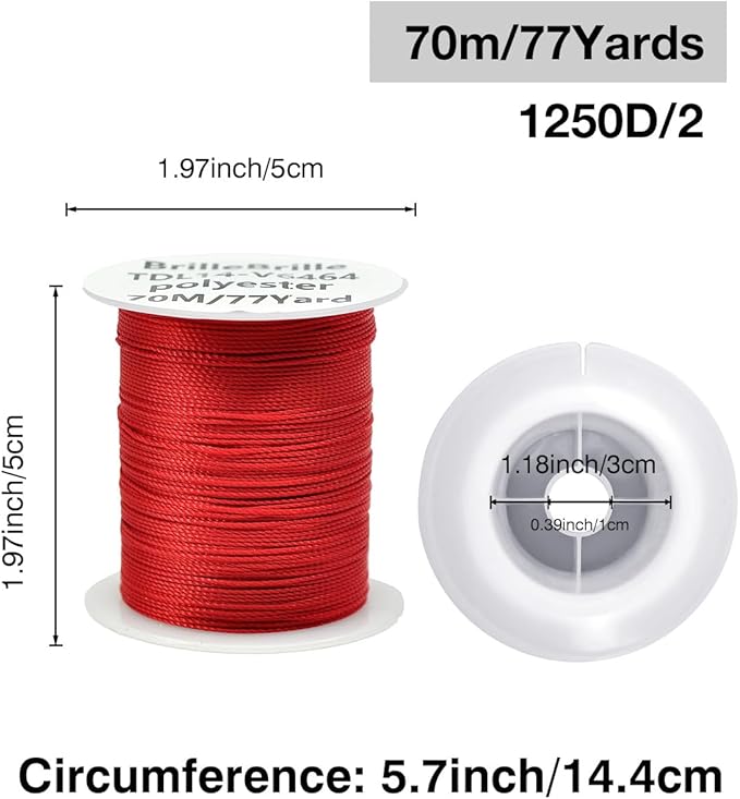Extra Strong Upholstery Thread Repair Sewing Kit,Polyester Thread for Sewing with 7 Size Sewing Needles for Furniture,Leather&Canvas Stitching,70m/Spool (Red)