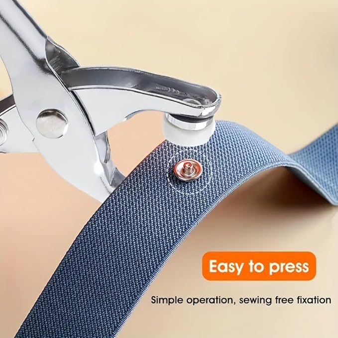 Sewing Kit with 100PCS Metal Buttons – Manual Pliers Tool Included,Manual Pressure Five Claw Buckle Pliers for Sewing with Fastener Tool for DIY Crafts,S Ewing,Clothes (Type A)