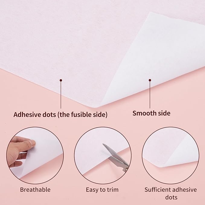 Light Weight 12"X 30 Yards Fusible Interfacing for Sewing,Iron-On Non-Woven Interfacing Fabric Polyester Single-Sided Interfacing for Sewing Supplies