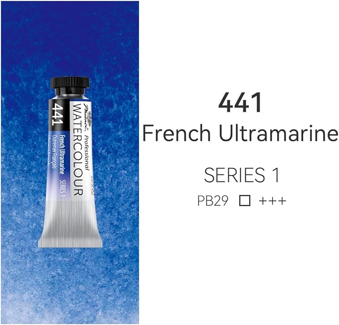PHOENIX Professional Watercolor Paint Single Tube - 0.47 Fl Oz / 14ml - French Ultramarine