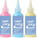 120ml Skin Color, Pink&Light Blue Liquid Polymer Oven-Bake Clay, Baking Molding, Very for DIY Decorations, Jewelry, Toys, Household Items