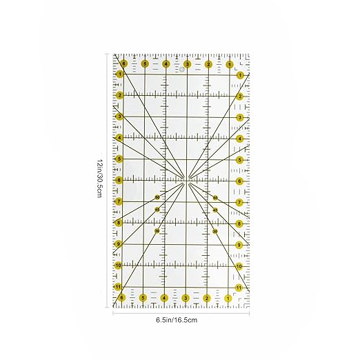 Sewing Rulers,Quilting Rulers Fabric Cutting Ruler 1pcs(6.5x12)