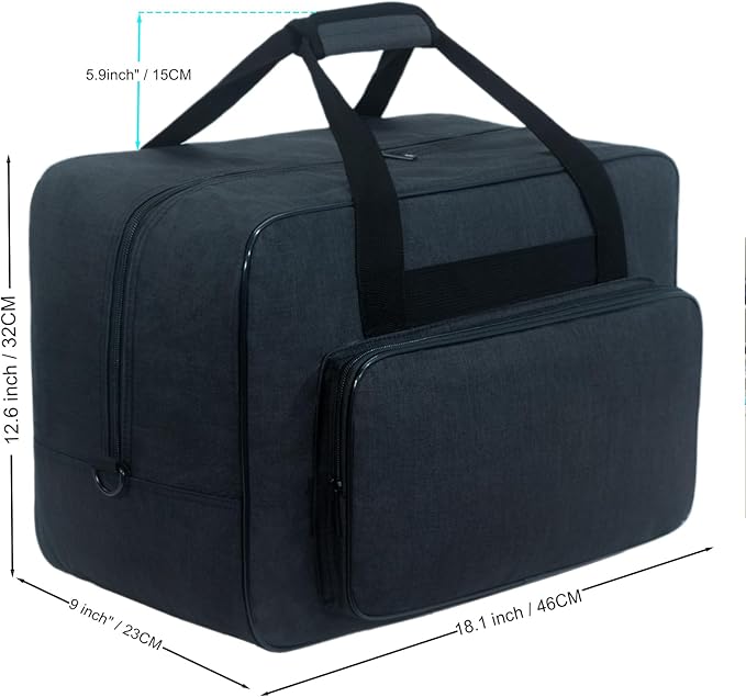Sewing Machine Carrying Case，Sewing Machine Carrying Case Tote Bag，Universal Tote Storage Bag with Pockets and Handles, Suitable for Most Standard Singer (BLACK)