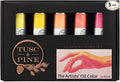 Tusc & Pine Artist Oil Paint - Warm Luminous Set of 5 Assorted Colors, 40 ml each, Non-Yellowing, Rich & Creamy Consistency, Maximum Pigment Load, Small Batch Milled Oil Paints Made in the USA